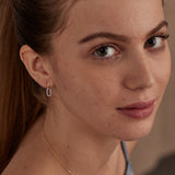Pave Diamond Paperclip Drop Earrings
