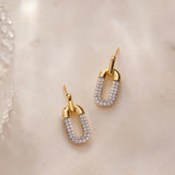 Diamond Dipped Paperclip Drop Earrings