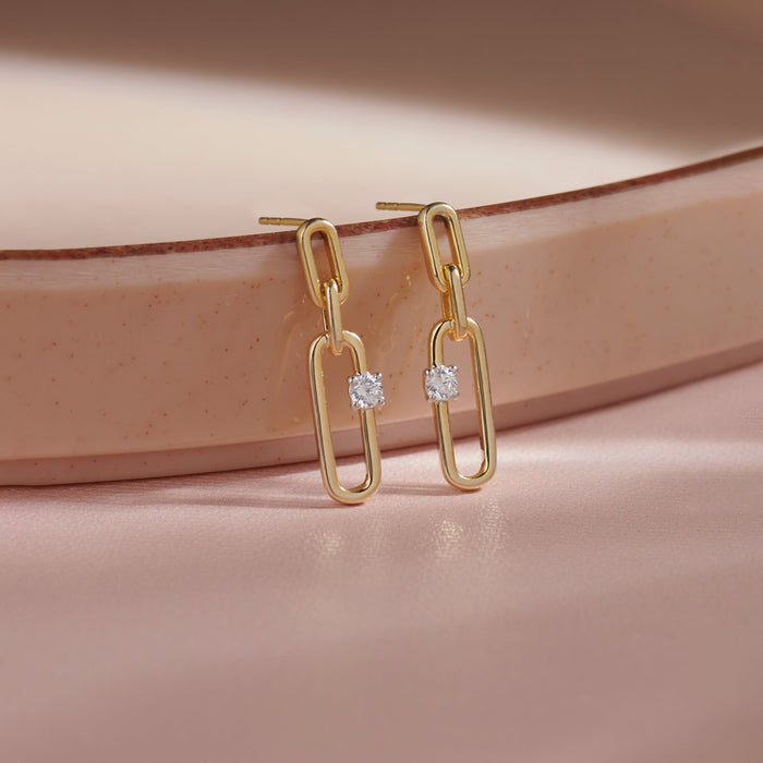 Chic Drop Solitaire Earrings
