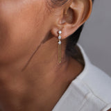 Paperclip Trio Diamond Drop Earrings