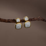 Duo Cushion Diamond Drop Earrings