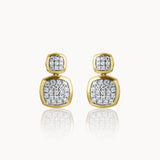Duo Cushion Diamond Drop Earrings
