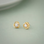 Floral Solitaire Studs, 14K Gold Vermeil, 1/4 ct Lab Grown Diamond-5