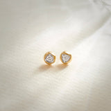 Dome Small Solitaire Earrings