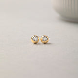 Dome Small Solitaire Earrings