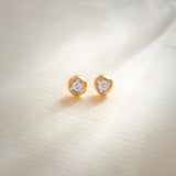 Dome Small Solitaire Earrings