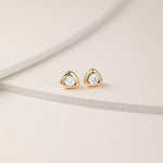 Trillion Small Solitaire Earrings, 10K Solid Gold, 3/8 ct Lab Grown Diamond-5