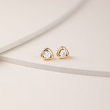 Trillion Small Solitaire Earrings, 10K Solid Gold, 3/8 ct Lab Grown Diamond-5