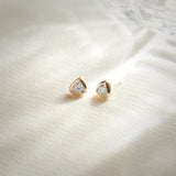 Trillion Small Solitaire Earrings, 10K Solid Gold, 3/8 ct Lab Grown Diamond-6