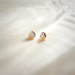 Trillion Small Solitaire Earrings, 10K Solid Gold, 3/8 ct Lab Grown Diamond-1