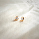 Trillion Small Solitaire Earrings, 10K Solid Gold, 3/8 ct Lab Grown Diamond-1