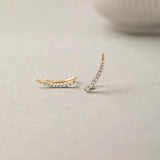 Minimal Diamond Climber Earrings
