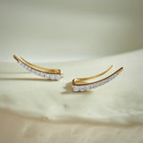 Minimal Diamond Climber Earrings