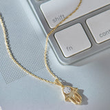 Hamsa Hand Diamond Necklace