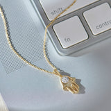 Hamsa Hand Diamond Necklace