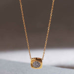 Square Diamond Necklace, 14K Gold Vermeil, 1/8 ct Lab Grown Diamond-6
