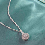 Round Cluster Diamond Necklace, Sterling Silver, 1/2 ct Lab Grown Diamond-6
