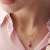 Pear Ruby & Diamond Necklace