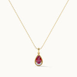 Pear Ruby & Diamond Necklace