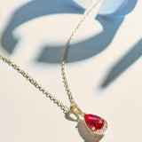 Pear Ruby & Diamond Necklace