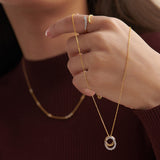Interlocked Round Diamond Necklace, 14K Gold Vermeil, 1/3 ct Lab Grown Diamond-5