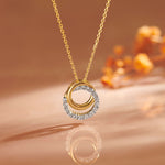 Interlocked Round Diamond Necklace, 14K Gold Vermeil, 1/3 ct Lab Grown Diamond-6