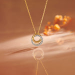 Interlocked Round Diamond Necklace, 14K Gold Vermeil, 1/3 ct Lab Grown Diamond-1