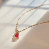 Created Ruby Diamond Necklace