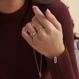 Created Ruby Diamond Necklace