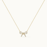Bow Diamond Necklace, 14K Gold Vermeil, 1/5 ct Lab Grown Diamond-3