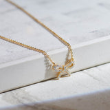 Bow Diamond Necklace, 14K Gold Vermeil, 1/5 ct Lab Grown Diamond-6