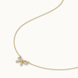 Bow Diamond Necklace, 14K Gold Vermeil, 1/5 ct Lab Grown Diamond-7