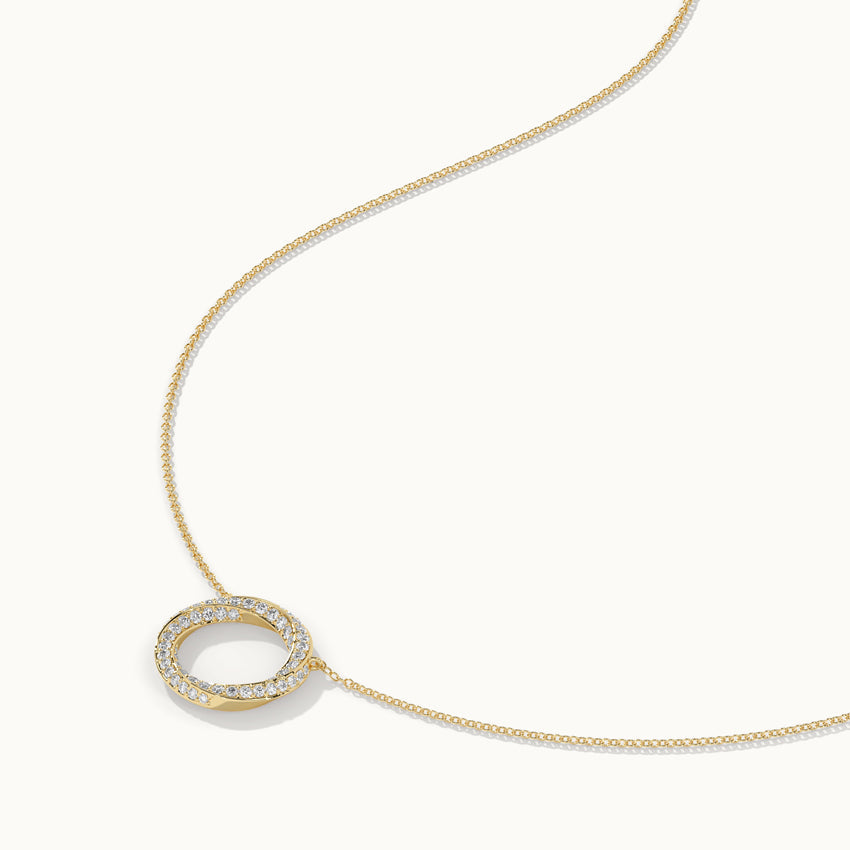 Twisted Diamond Necklace, 14K Gold Vermeil, 1/2 ct Lab Grown Diamond-7
