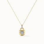 Lock Your Heart Diamond Necklace, 14K Gold Vermeil, 1/6 ct Lab Grown Diamond-3