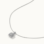 Cushion Pave Diamond Necklace, Sterling Silver, 3/8 ct Lab Grown Diamond-6