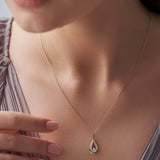 Teardrop Diamond Necklace, 14K Gold Vermeil, 1/6 ct Lab Grown Diamond-2