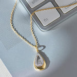 Teardrop Diamond Necklace, 14K Gold Vermeil, 1/6 ct Lab Grown Diamond-6