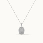 Rectangle Cluster Diamond Necklace, Sterling Silver, 1/2 ct Lab Grown Diamond-3