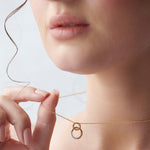 Interlinked Diamond Necklace, 14K Gold Vermeil, 1/20 ct Lab Grown Diamond-2