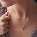 Dragonfly Diamond Necklace, 14K Gold Vermeil, 1/6 ct Lab Grown Diamond-5