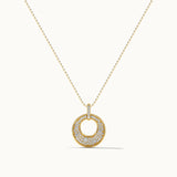 Hollow Circle Diamond Necklace, 14K Gold Vermeil, 1/2 ct Lab Grown Diamond-3