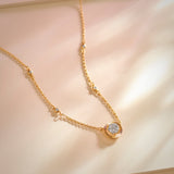 Textured Cluster Diamond Necklace