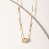 Textured Cluster Diamond Necklace
