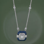 Deco Station Necklace, Sterling Silver, 1/2 ct Lab Grown Diamond-5