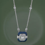 Deco Station Necklace, Sterling Silver, 1/2 ct Lab Grown Diamond-5
