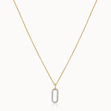 Pave Diamond Paperclip Necklace