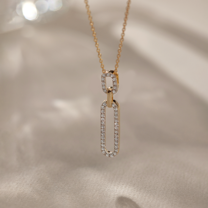 Interlinked Paperclip Diamond Necklace