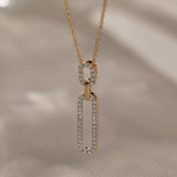 Interlinked Paperclip Diamond Necklace
