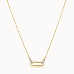 Interlocking Paperclip Diamond Necklace, 14K Gold Vermeil, 1/10 ct Lab Grown Diamond-3