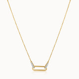 Interlocking Paperclip Diamond Necklace, 14K Gold Vermeil, 1/10 ct Lab Grown Diamond-3